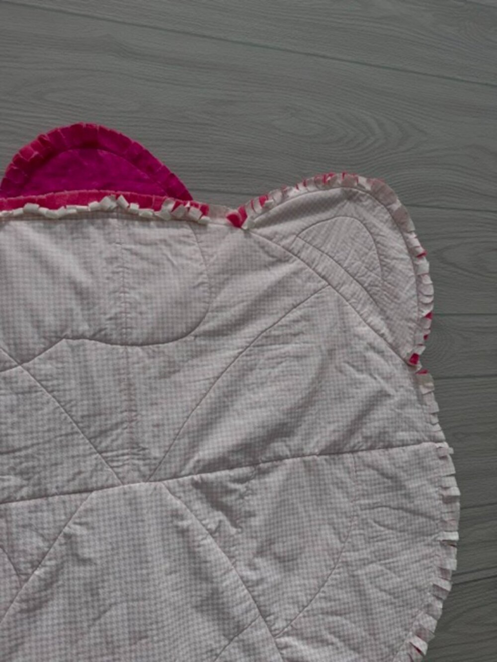 Homemade Small Hello Kitty Pink, White & Black Rag Quilt - Picture 8 of 10
